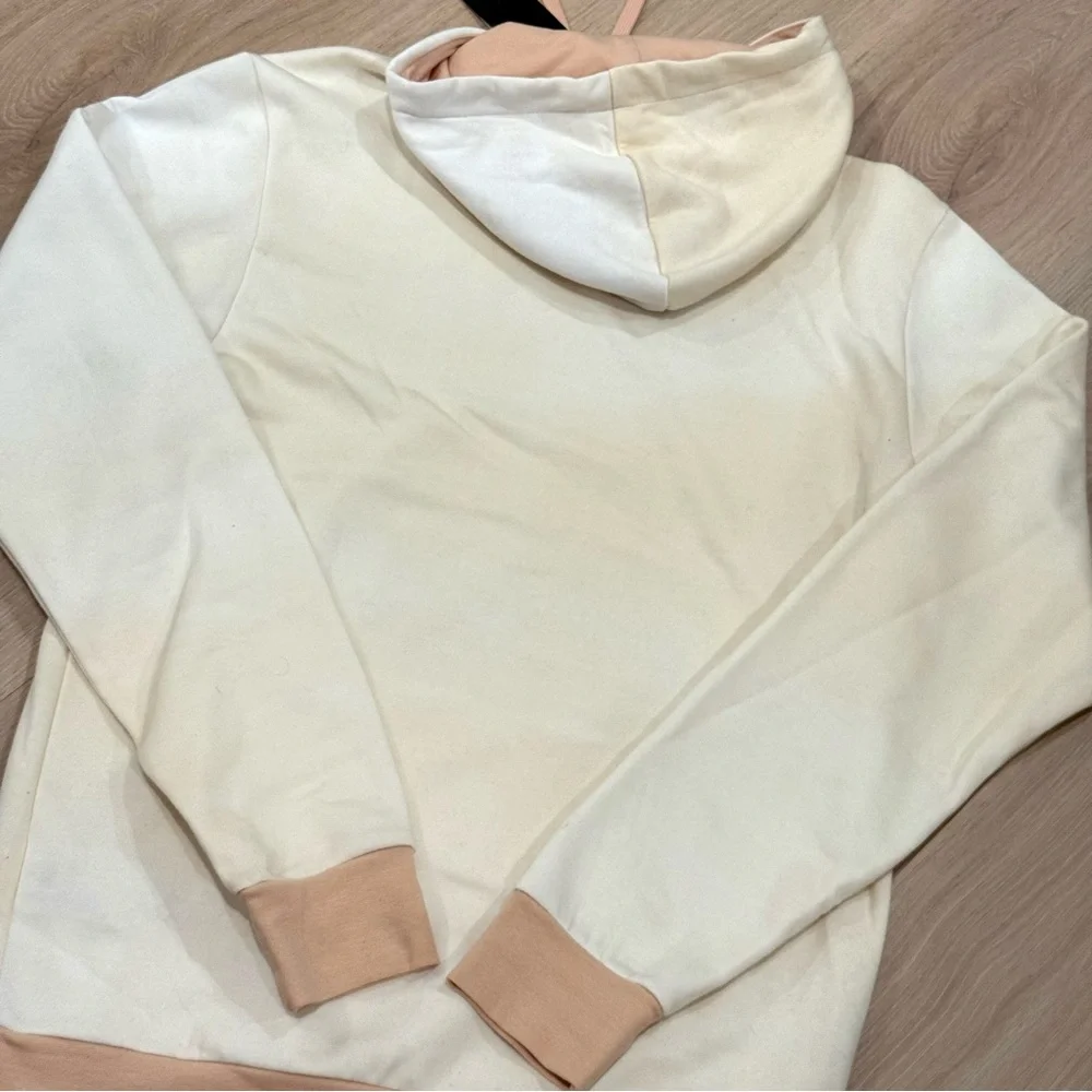 NWT Adidas Men’s Athletic Dept Fleece Hoodie in White/Halo Blush